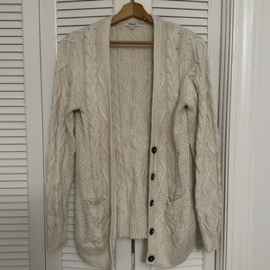 Madewell ivory wool/cotton cardigan - L